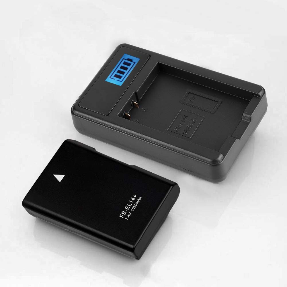 Ładowarka USB do Przenośnej ładowarki EN-EL14, Ładowarka EN-EL14 z Wyświetlaczem LCD do Aparatu D5100/D3100/D3200/D3300/Coolpix