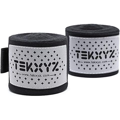 TEKXYZ Professional 200 Inch Semi Elastic Hand Wraps for Boxing, Kickboxing, Muay Thai, MMA Cover