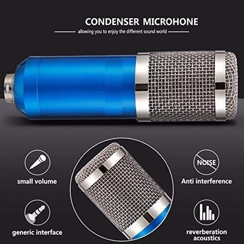 Image of TECHBLAZE BM-800 Professional Condenser Microphone | Easy Plug & Play Studio Mic with Shock Mount Mike for Singing, Podcasting, Karaoke & Voice Recording on PC /Laptop