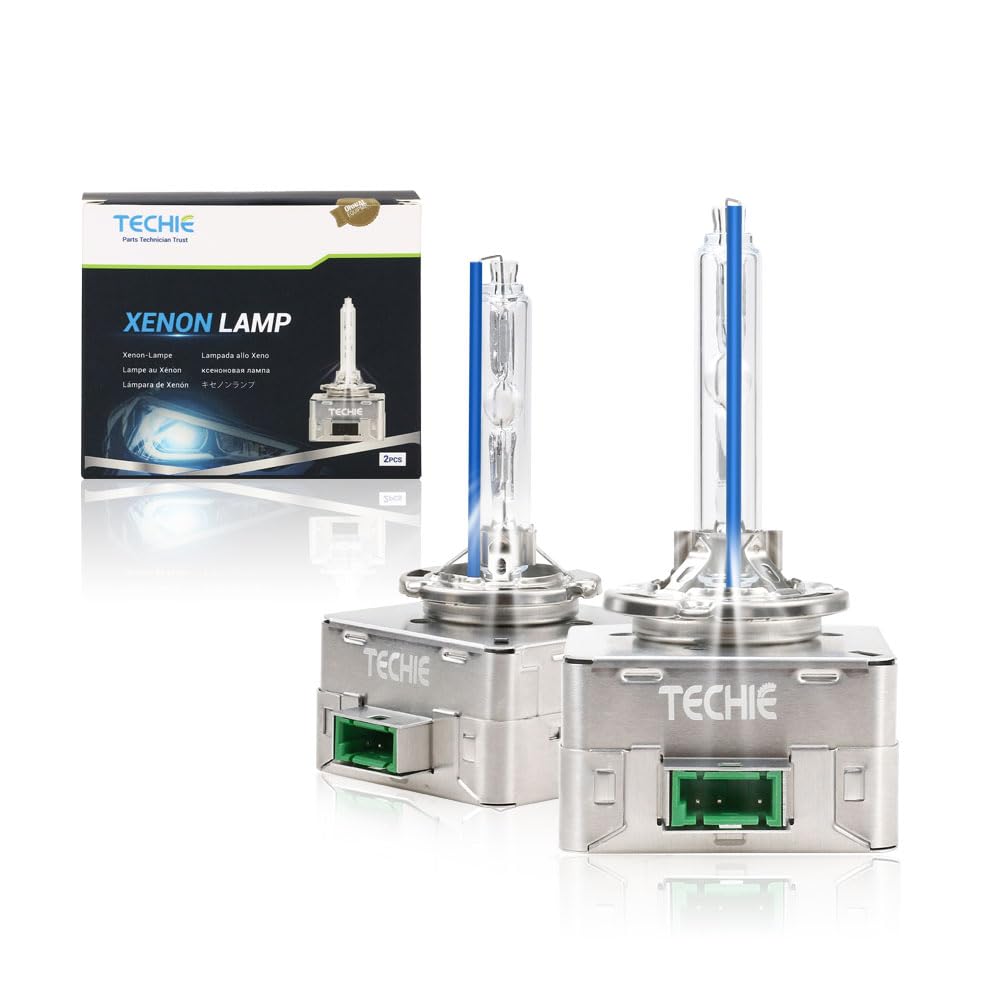 Techie D3S Xenon Brenner 8000k, 12V 35W Xenon Auto Scheinwerferlampe, Kaltblau Aluminium Fahrzeugscheinwerferbirne, HID Entladungs Lampe Ersatz Kit– 2 Stück (D3S-8000K)