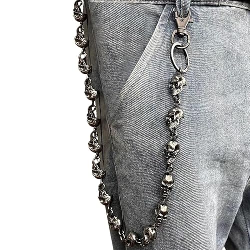 BOMPOW Pants Chain Skull Chains Biker Jean Pocket Chain Unisex Trouser Chain Wallet Chain Key Chain for Men Hip Hop Emo Clothing Accessories