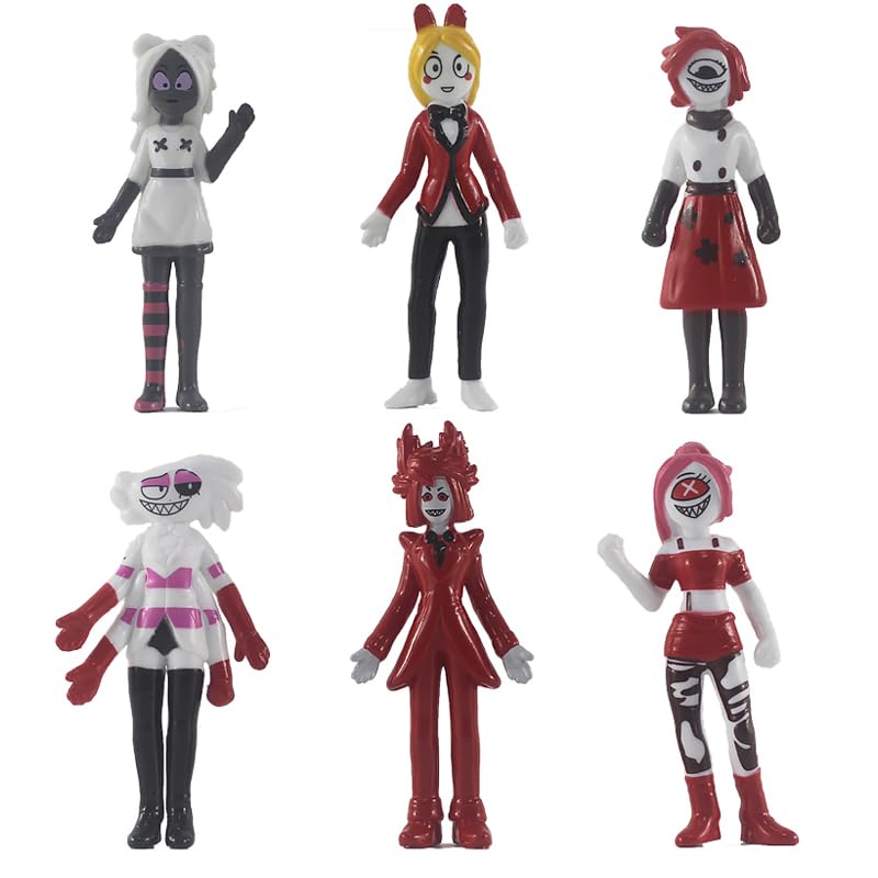 Hazbin 6 Pack Anime Hotel Figures 10 cm Angel and Alastor Figurine