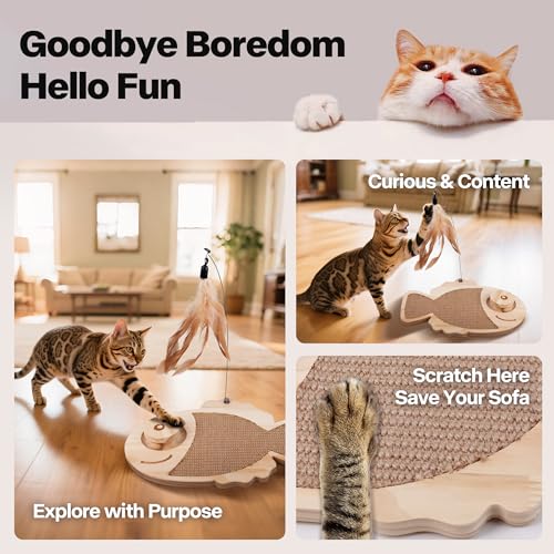 Rascador para Gatos en Forma de Pez con Juguetes miniatura 5