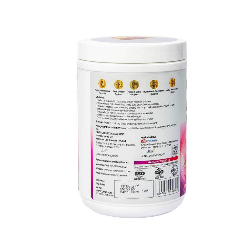 Pre Workout 400g Pink Guava | 25 Servings | Citrulline 6200mg | Beta Alanine 3200mg | Taurine 1200mg | Caffeine + Theanine 200mg | Tyrosine 1500mg | Energy, Focus & Muscle Endurance | Pre-Workout Supplement for Gym, Fitness & Training — Amazon image 2