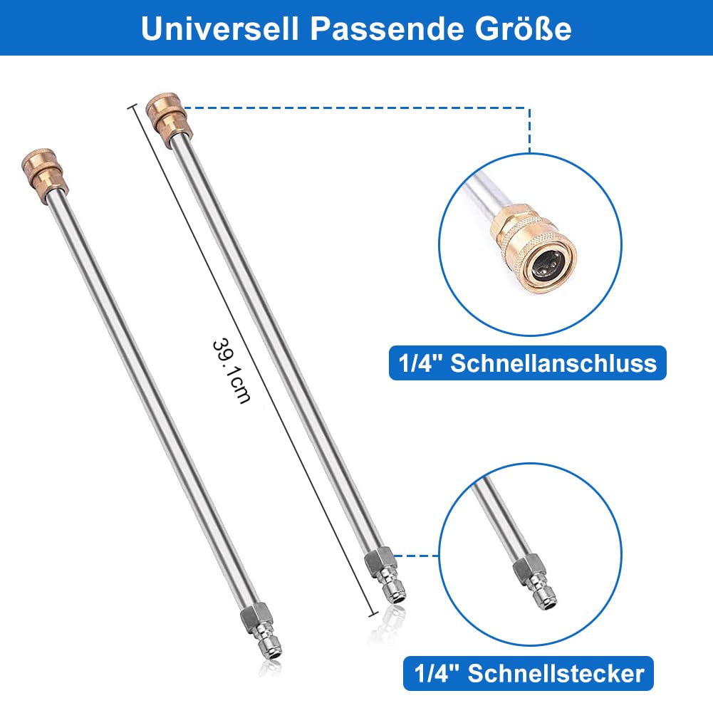 Limpiador de Suelo Exterior con 4 Ruedas, Máquina Limpiadora de Superficies de Acero Inoxidable, Industrial con 2 Varillas de Extensión para Hidrolimpiadora, para Terraza