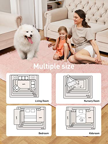 Medeunk 8X10 Area Rugs Pink Super Soft Fluffy Upgrade Sponge Non-Slip No Shedding For Living Room Bedroom Girls/Boys Room Dorm Playroom Lounge Home Decor #TOP5