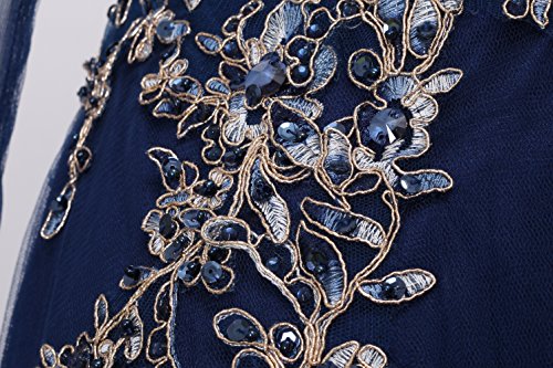 image for Meier Women's Illusion Long Sleeve Embroidery Prom Formal Dress (6, Na