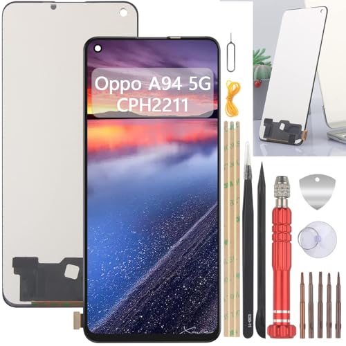 6.43 Nero Schermo per Oppo A94 5G CPH2211 LCD Display Touch Screen Digitizer Ricambio Assembly con Strumento di Installazione