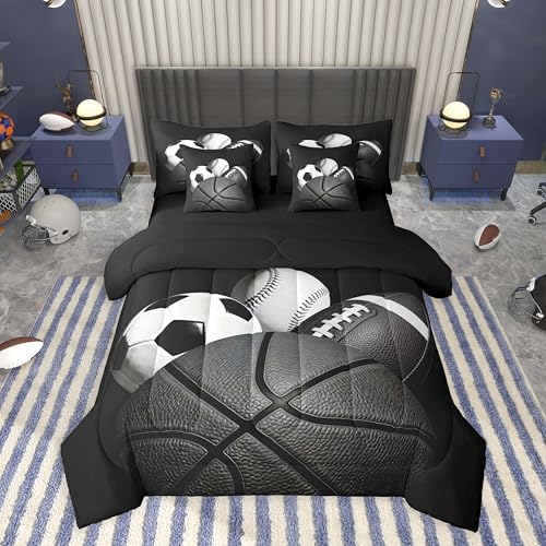 Image of Feelyou Boys Sports Comforter Set Queen Size 7 Pieces