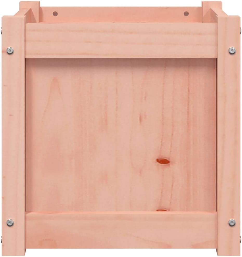 Solid Douglas Wood Garden Planter, 15.7 inch Square Outdoor Raised Garden Bed for Flowers, Herbs, Vegetables, Weather Resistant