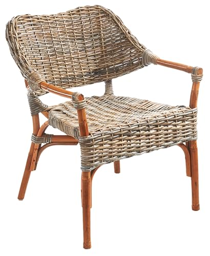 Kobolo Sessel Tara aus Rattan, Natur, 59x60x78 cm, handgefertigter...