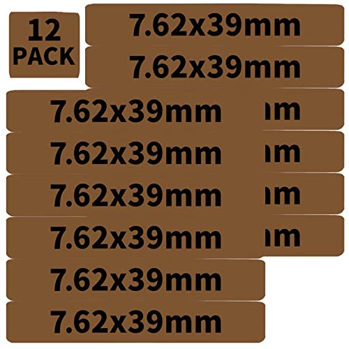 12 Pack Miaozhun 7.62x39mm Magazine Marking Bands 7.62x39 Magazine Caliber Identification(Coyote
