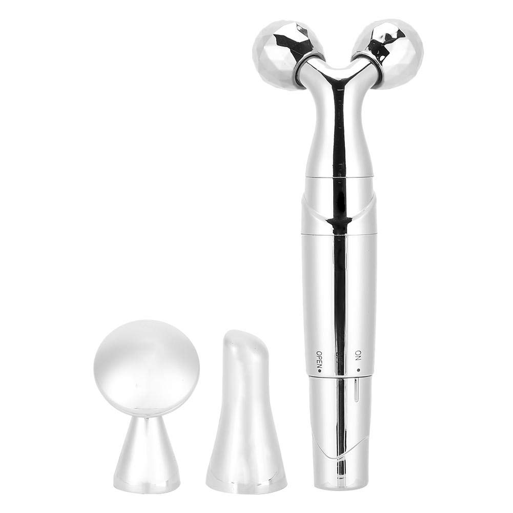 Masajeador facial, masajeador eléctrico con rodillo 3D con 3 cabezales de masaje para herramienta reafirmante facial Masajeador antiarrugas de estiramiento facial