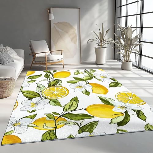 Tapis de sol antidérapant lavable 250x250 cm imprimé citron