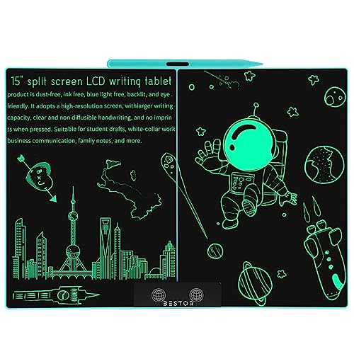 Bestor® 15-Inch Scribble Board – Doodle Battery Rechargeable E-Note Pad – Tablet with Eye Protect Big Multicolor Screen for Kids & Adults – Writing, Drawing, Learning, Playing, Blue (15 Inch) Bestor® 15-Inch Scribble Board – Doodle Battery Rechargeable E-Note Pad – Tablet with Eye Protect Big Multicolor Screen for Kids & Adults – Writing, Drawing, Learning, Playing, Blue (15 Inch)