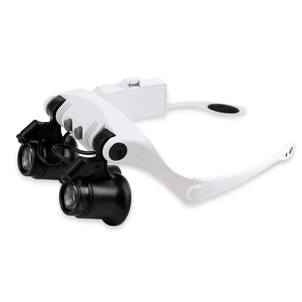 asdchZen Hands Free Head Magnifier Led Illuminated Visor,4 Detachable Lenses Headband Magnifier For Reading,Jewelry Loupe,Watch,Electronic Repair