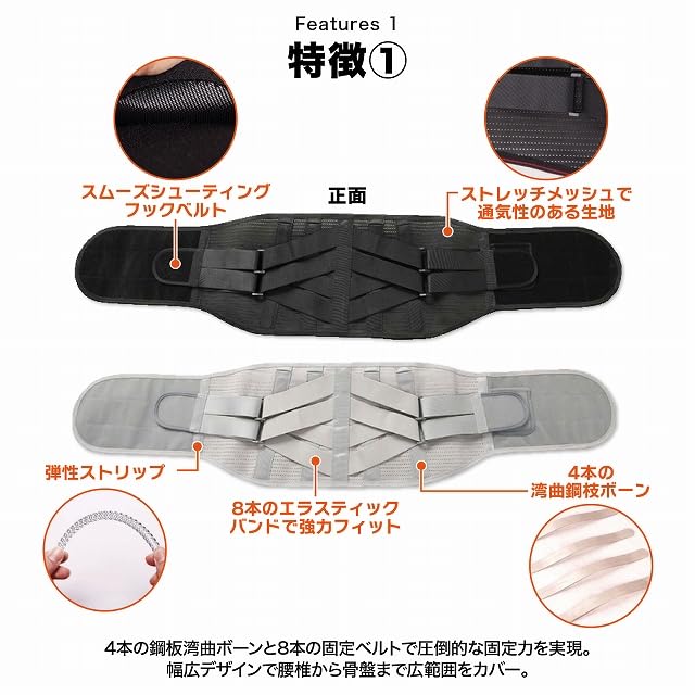 Amazon | 腰コルセット グレー M 腰サポーター ストレッチメッシュ