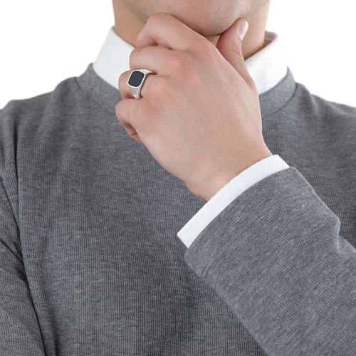 s.Oliver Ring Edelstahl Epoxy Herren Ringe, Schwarz, Kommt in Schmuck Geschenk Box – Ansicht 3