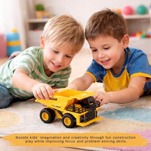 Image of Zest 4 Toyz Dumper Truck Toy for Kids Friction Power Construction Engineering Truck Dumper Push and Go Vehicle Toy for Toddlers