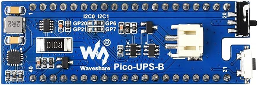 UPS Module HAT for Raspberry Pi Pico Series, Uninterruptible Power Supply, Stackable Design, with Li-Po Battery, I2C Bus Communication