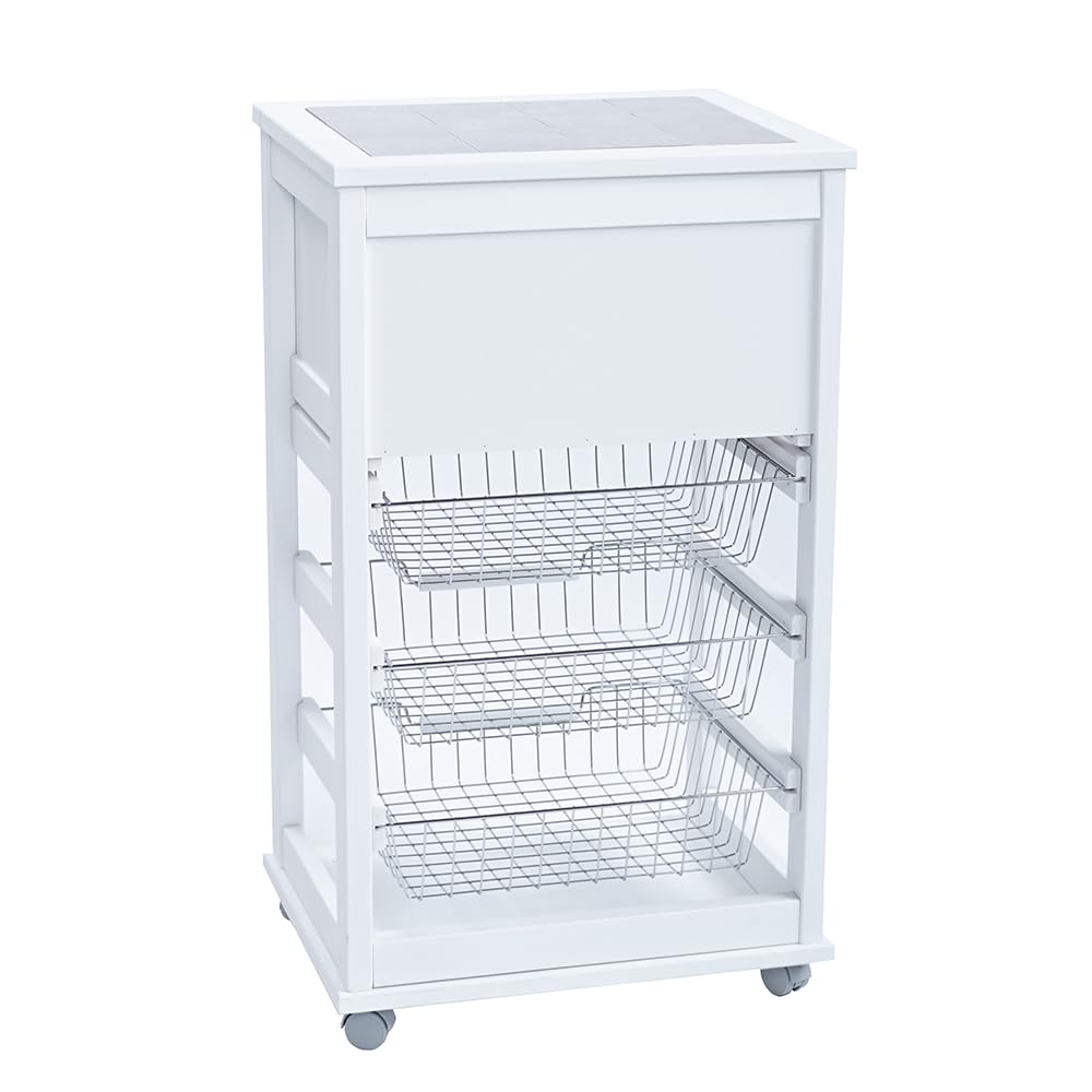 LIBEROSHOPPING.eu - LA TUA CASA IN UN CLICK Carrello Cucina portafrutta portapane con Ruote (Laccato Bianco)