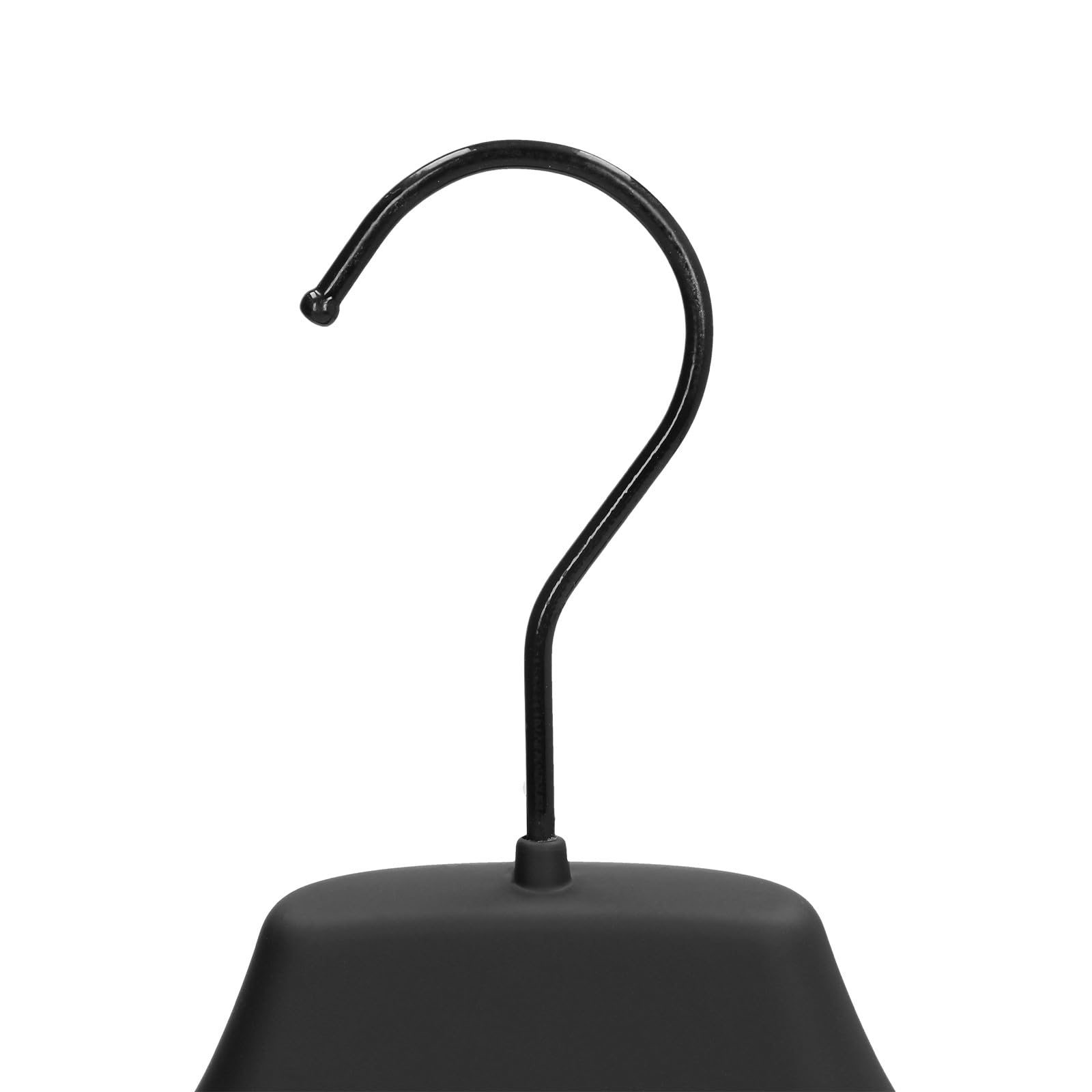 Mainetti Grucce Gommate per Cappotti, Felpe, Giacche, Abiti Pesanti, Appendini in Plastica, Stampelle Robuste e Antiscivolo, Made in Italy, Set di 10 Pezzi (Nero con Gancio Nero, 45cm)