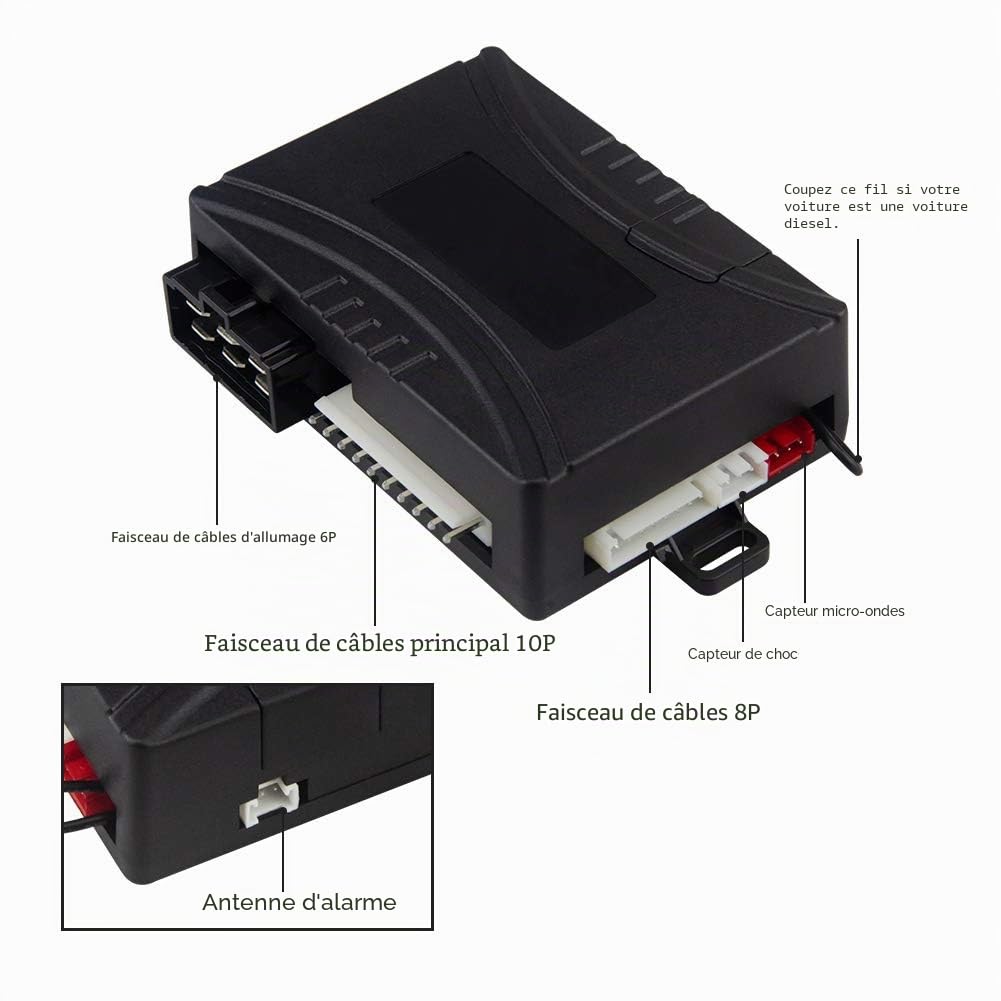 Easyguard EC202 2 voies système d'alarme de voiture avec écran LCD pager affichage à distance démarrage moteur et micro-ondes capteur DC12V