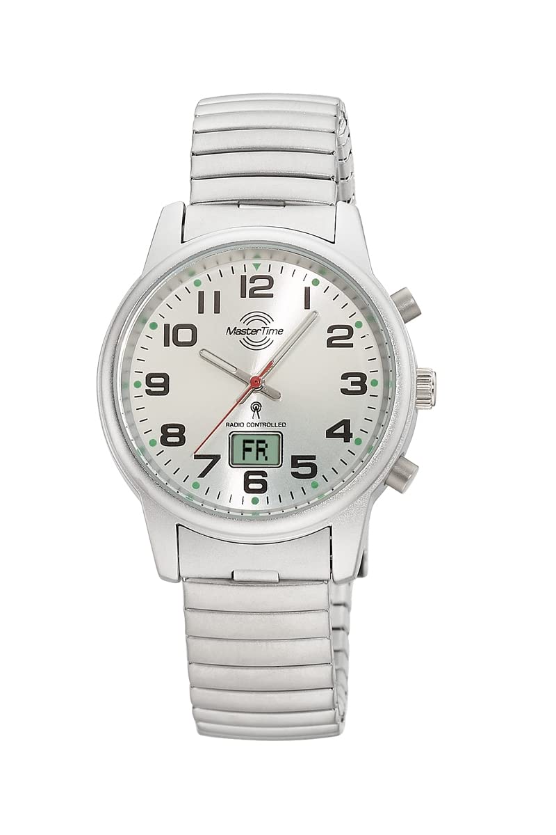 Master Time Funk Quarz Damen Uhr Analog-Digital mit Edelstahl Zugband Armband MTLA-10820-42M