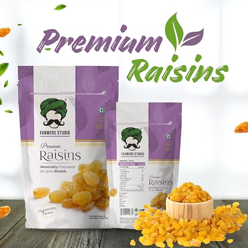 Image of Farmers Studio - Premium Raisins 250gm | Handpicked Dry Fruits | Natural & Healthy Snack | No Added Sugar | Rich in Iron & Minerals | Perfect for Gifting, Baking & Everyday Use
