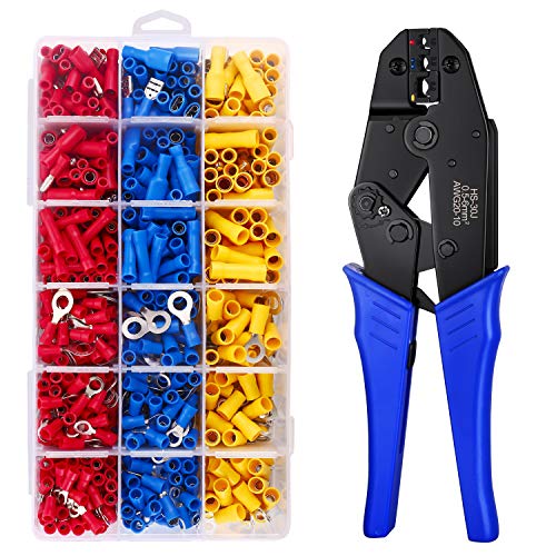 Terminales de crimpado IDESION Conectores de Cableado Eléctrico Aislados Terminales para Alicates Electricistas (Crimping Pliers 700)