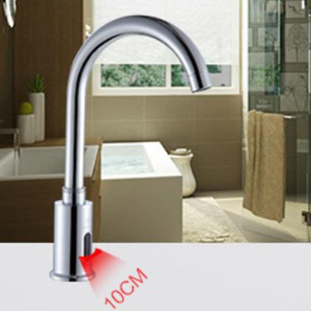 Grifo Automático Infrarrojo para Lavabo Control Por Inducción con Diseño de Agujero Único Y Tubo G1/2 Adecuado para Baño Hotel Uso 33cm