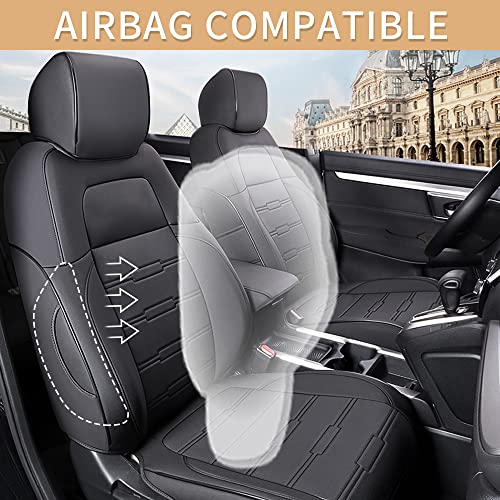 Car Seat Cover for Honda CRV 2017 2018 2019 2020 2021 2022 - Full Set of All-Inclusive CR-V Seat Covers (Black)