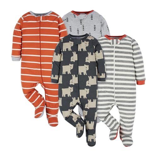 Image of ONESIES Brand Baby Boys Sleepers 4-Pack Footies and Toddler Set
