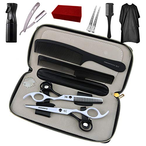 Ciseaux de coiffure JIESENYU 6 pouces en acier 440C blanc pour éviter les pointes fourchues