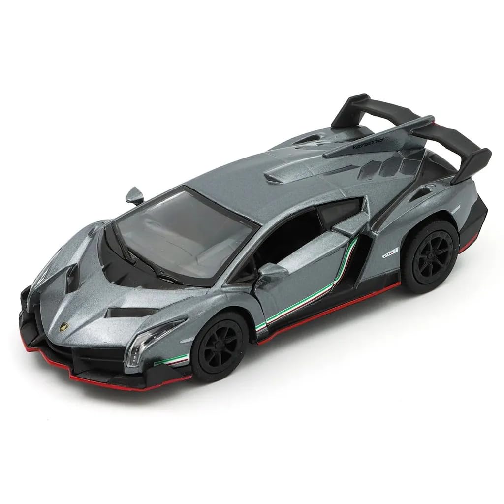 2024 Kins Mart* Lamborghini* Veneno 1:36 Scale Model Openable Doors & Pull Back Car Ages 3 Years & Above (Grey)