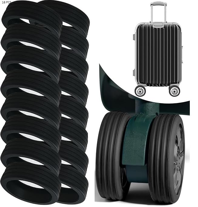 Luggage Wheel Protection Covers, Anti-Noise and Shock Absorption,Silicone Suitcase Wheels Protector Cover for 8-Spinner Wheels Luggage,Office Chair Caster with Wheels (16 pcs Wheel Cover)-image-49