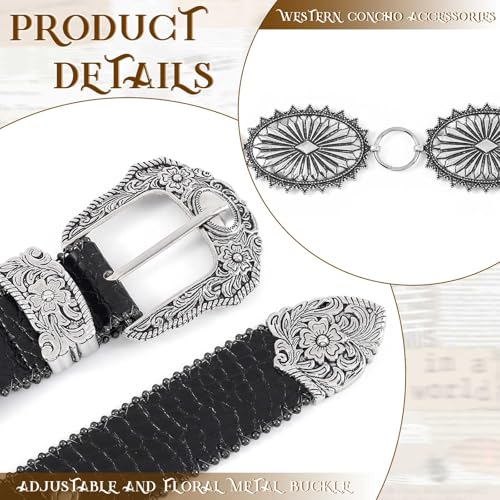 Concho West Belt Gold Adjustable Leather Metal Chain Waist Belt Women's Chic Accessories for Dress and Pants3