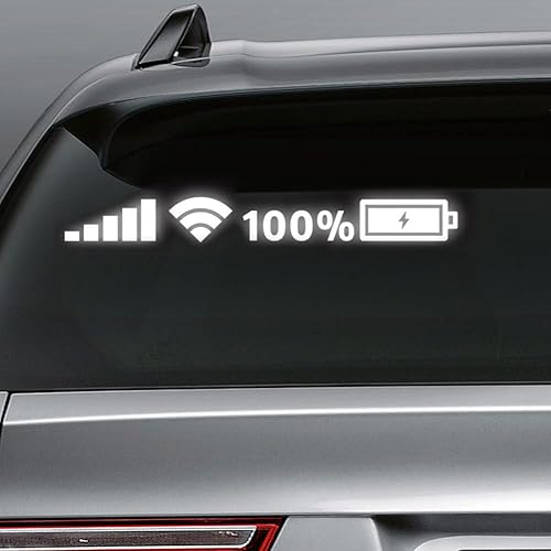 2 calcomanías reflectantes de vinilo para reparación de automóvil, WiFi para señal de electricidad, calcomanías para todos los parabrisas del