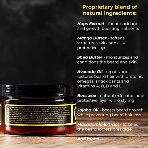 Beerds Butter Balm With Hops Delivers Key Nutrients, Conditions & Repairs With Antioxidants, Natural Uv Protection, Balances Ph, Made In Usa (4 Oz, Vanilla Birch) #TOP1