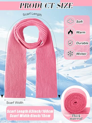 Image of JaGely 2 Sets Kids Winter Hat Gloves Scarf Set Girls and Boys Knit Hat with Pom Warm Scarf Snow Gloves for 3-10 Years Toddler