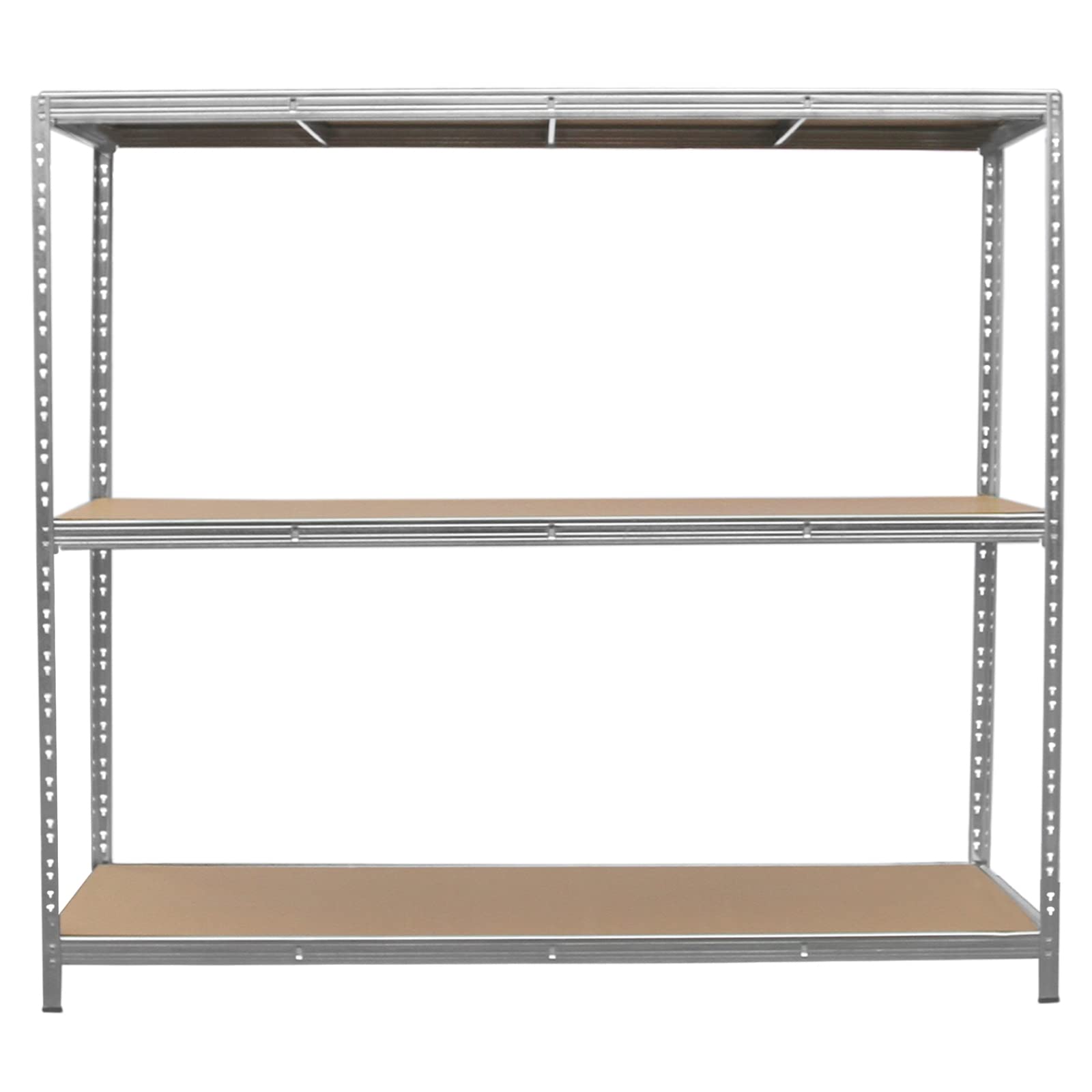 Estantería de Garaje Acero Galvanizado Resistente Almacenamiento 186cm x 200cm x 60cm 3 Niveles (400kg por estante) 1200kg de Capacidad Estantería para el Cobertizo Taller Oficina sin Tornillos