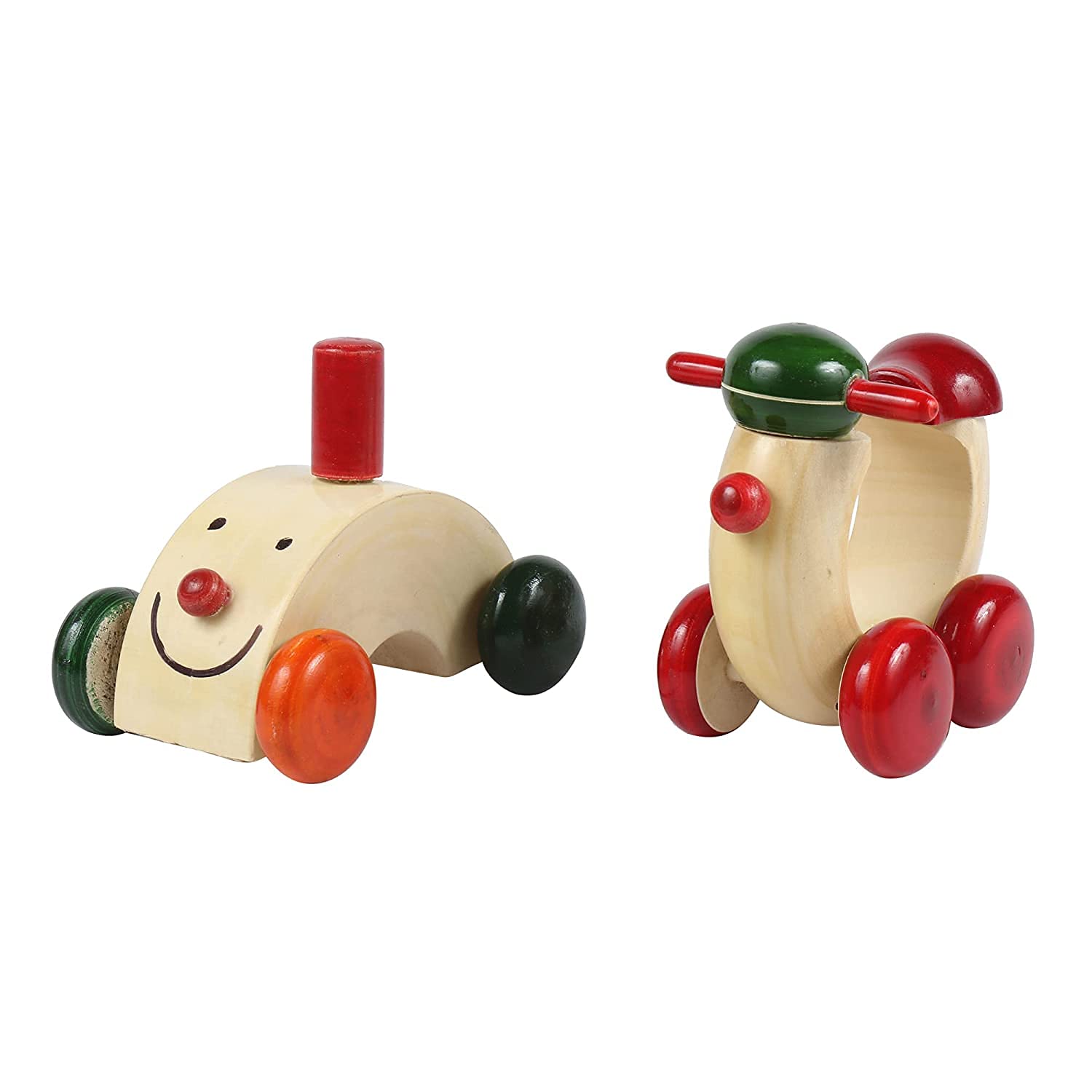 Channapatna Toys Wooden Push Pull Snail Scooter Vehicle Toys for Kids (1 Year+) - Pack of 2 pcs - Multicolor - Develop Hand Eye Coordination and Gross Motor Skills (B095PSR1ZL) Amazon Price History, Amazon Price Tracker