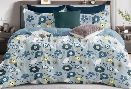 Image of The Royal King Collection 350 TC King Size Bedsheet with 2 King Size Pillow Covers| Beautiful Designer Flat Sheet | Luxury Soft Sheet (3pcs Set) |108x108 inches. (Multicolor-6604)