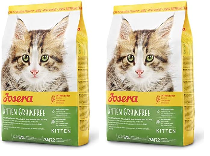 JOSERA Kitten grainfree (1 x 2 kg) | Kitten | Premium Trockenfutter für heranwachsende Katzen sowie Katzen-Mütter in der Säugezeit | Geflügel & Lachsöl | getreidefrei | Katzenfutter | 2er Pack