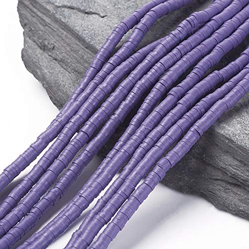 Airssory 3800 Pcs Environmental Handmade Polymer Clay Spacer Beads Disc/Flat Round Heishi Loose Beads for DIY Necklace Jewelry Making - 4x1mm Slateblue