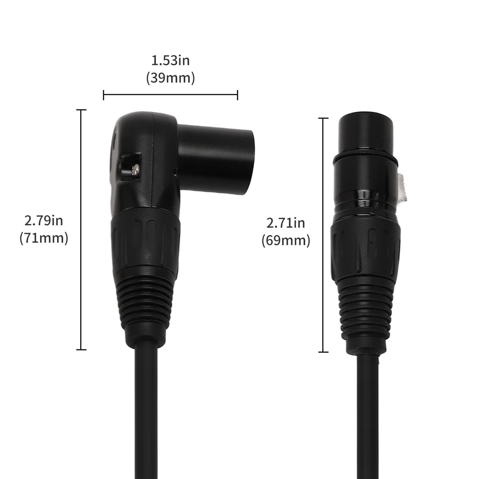 Cocoarm Cavo Microfonico XLR, Adattatore in PVC da 90 Gradi per Mixer da Studio e Altoparlanti con Angoli Regolabili (1,8 metri)