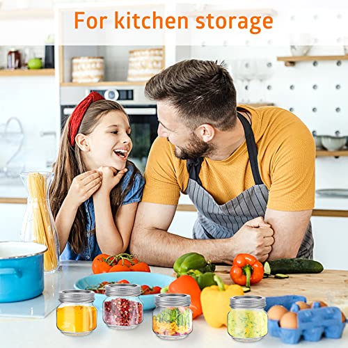 Aliggbent Mason Jars 8 Oz, 30Pcs Reusable Mason Jars With Regular Airtight Lids And Bands, Clear Small Mason Jars , 1/2 Pint Glass Canning Jars For Jelly, Overnight Oats, Jam, Fruit, Yogurt, Crafts #TOP5