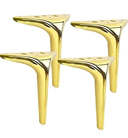 Zohra Hardware Metal Russian Shaped Furniture Legs, Latest Style Coffee Table Sofa Feet Kitchen Table Legs Bathroom Cabinet Cupboard Feet, DIY Furniture Hardware (5 Inches, Gold)