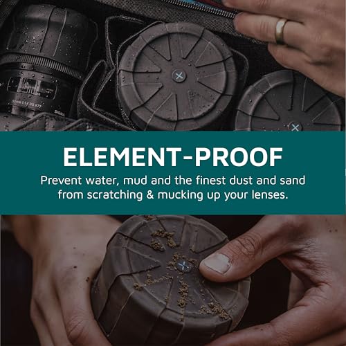 image for KUVRD - Universal Lens Cap, Version 1 - Fits 99% DSLR Lenses, Element 