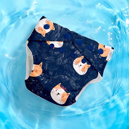 Image of SuperBottoms Swimming Diapers for Babies & Toddlers - Reusable & Adjustable Swim Diapers - Washable Cloth Diapers - Skin Friendly Fabric - Easy to Clean - Fits 3M - 3Y